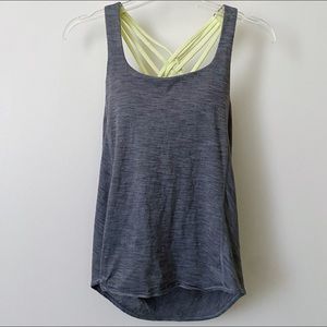 gray lululemon free to be wild 2-in-1 tanktop